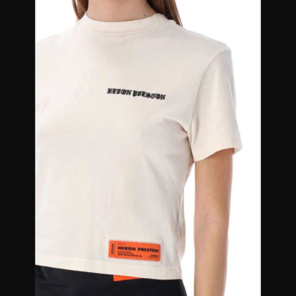 HERON PRESTON Authentic Cotton Jersey Gothic Baby T-shirt In White Size S